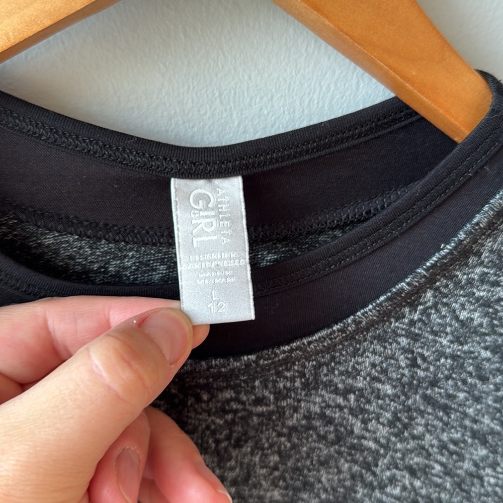 Athleta Girl Black and Grey Long Sleeve - Picture 4 of 5